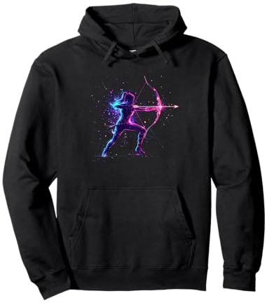 Bogensport und Farbenfrohe Bogenschützin Pullover Hoodie