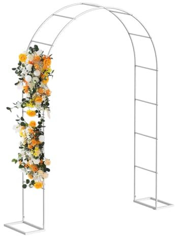 Weiße Gartenlauben für Kletterpflanzen, Hochzeitsbogenständer, robustes Pergola-Gitter aus Metall, Veranstaltungen im Freien, Hochzeitsfeier, 140 x 240 cm, 120 x 220 cm(Size:300x220x40CM/9.8x7.2x1.3ft
