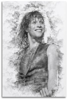 TESUXYEHH Poster, Motiv: Sänger Jon Bon Jovi, dekoratives Gemälde, Leinwand, Wandposter und Kunstdruck, moderne Familienschlafzimmer-Dekoration, Poster, 20 x 30 cm