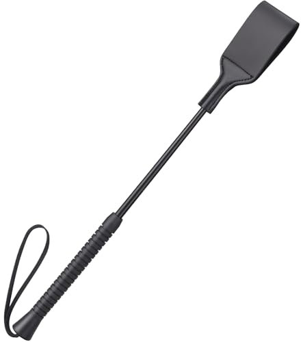 YUQGAOP 45,7 cm lange Pferdepeitsche, Premium-Reitgerte für Reitsport, schwarz, mit rutschfesten Griffen