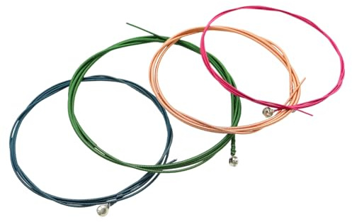 Alnicov 4-strängade bassträngar Rainbow Färgglada stålsträngar för akustisk bas, reservdelar för elektrisk bas