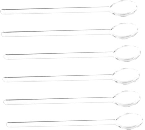 Parliky 2 Sets Ergonomische Rührlöffel Aus Glas Robustes Dessertlöffel-set Für Kaffee Cocktails Und Desserts 6 Stück X 2