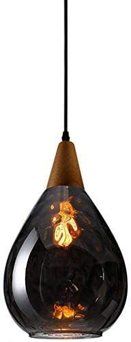 De La -shop Modern chandelier, Wood Chandelier Swag Light Industrial Glass Pendant Light Mason jar Ceiling Light Kitchen Island Lighting 7.879.5in