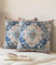 Vorysum Kissenbezug 40x40 cm Bohemian Dekokissen Herbst Kissenbezüge Vintage Kissenhülle 2er Set Blau Kissen Samt Sofakissen für Wohnzimmer Schlafzimmer Garten Dekorative