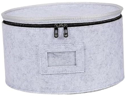 DimyFew Conteneur de Rangement pour Tasses et Assiettes, Organisateur d'Assiettes avec Couvercle, Boîte en Feutre pour Vaisselle, 25,5 cm x 15,5 cm