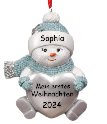 iDIY Personalisierte Weihnachtskugeln – Weihnachtsschmuck für Familien – Individuell Gravierte Namen & Jahr – Handgefertigter Personalisierter Christbaumschmuck - Kind