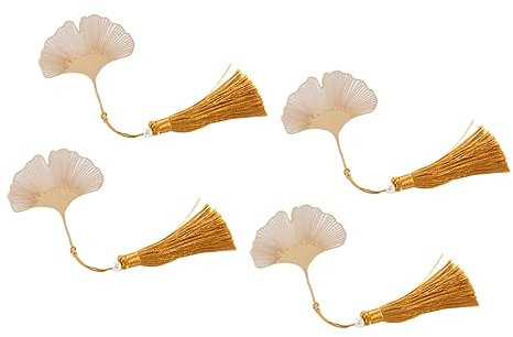 DIYEAH 4stücke Ginkgo Lesezeichen Mit Quaste Chinesisches Design Messing Für Bücherliebhaber Dekoration Für Notizbücher Und Scrapbooks
