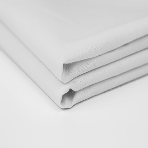 A-Express Weißer Kaliko-Stoff, Meterware, weiß, 100 % Baumwolle, Stoff zum Basteln, 155 g/m², 150 cm breit, ideal zum Nähen, Quilten, Sticken, Futter, DIY-Projekte und Tragetaschen (halber Meter)