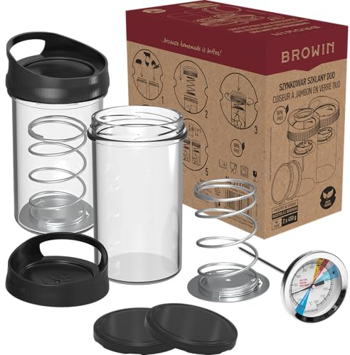 lilawelt24 Glasschinkenkocher - Duo-Set Schinkenkocher Druckschinkenkocher, Fleischpresse für gesundes hausgemachtes Fleisch