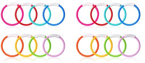 ISTOVO 16 Piezas Anillos de Buceo Juguetes para la Piscina, Coloridos Anillos de Piscina para Niños, Entrenamiento Subacuático, Juguete de Anillo de Buceo para Piscina para Niños