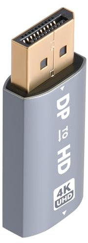AXFEE Adattatore DisplayPort a HDMI 4K, Risoluzione 4K@30hz DP Maschio a HDMI Femmina Convertitore, HDMI Adattatore Displayport, per HDTV, Monitor, Proiettori, Portatili, Desktop