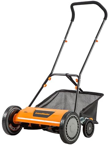 LawnMaster LMRM1801 Push Reel Lawn Mower 18-Inch 5-Blade