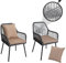 Mendler Set de 2 chaises de Jardin HWC-O12, Coussin d'assise/de Dossier Outdoor Aluminium Corde tressée - Anthracite, Housse Taupe