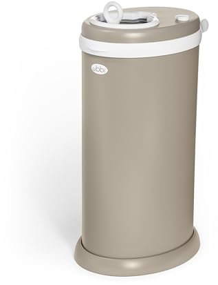 Ubbi Cubo de pañales de acero inoxidable, bloqueo de olor, no requiere bolsa especial, galardonado, imprescindible para el registro, color gris pardo mate