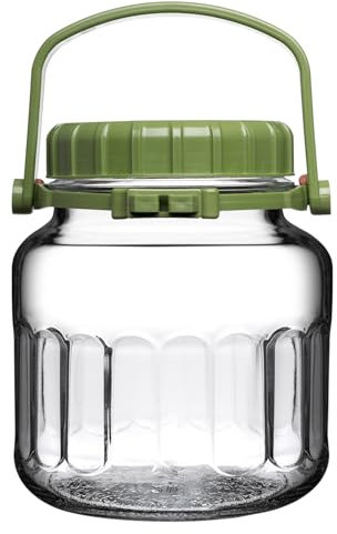 Queensway Home & Dining Clear Glass Food Jar Preserve Airtight Container Storage Lid 3L 4L 5L (2, 2 Litres)
