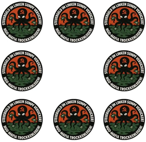 Sammys Shirt Store 24 Stück Aufkleber 4cm rund NGO Mafia trockenlegen Linke Vereinsmafia Sticker Sparpack gut haftend Aktiv Werden 5 cm