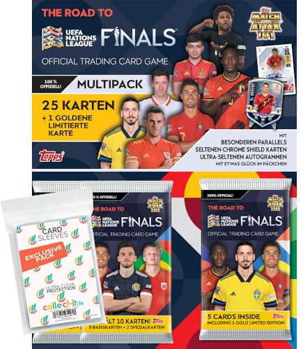 Bundle mit Topps - Road to 2022 UEFA Nations League - 1 Multipack + Exklusive Collect-it Hüllen