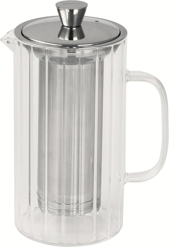 Cristel - Breakfast - théière striée en verre avec filtre dévissable 1,2 l - CRISTEL