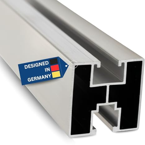 TJ Solarprofil Aluminium 40 x 40 mm Länge 6 m I PV Montageschiene zur Befestigung von Photovoltaik Anlagen I Alu Montageprofil für alle Modultypen I Nut 8 & Nut 10 Montagekanäle