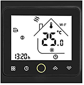 Irishom Controllo App di Temperatura del Termostato Wi-Fi Controllo Dell'app 5A Compatibile con/Termoschi di Caldaie per Acqua/Gas per la Casa per la Casa-Bianca (WiFi)
