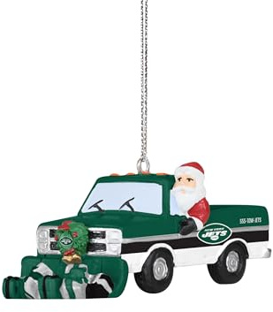 NFL New York Jets Baumschmuck Snow Plow Santa Truck Anhänger Ornament Weihnachtsbaum