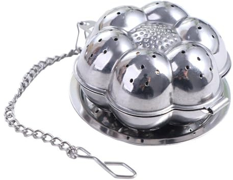 Stainless Steel Tea Infuser with Chain, Spice Strainer Coffee Filter, Bird Duck Teapot Shape Herbal Spice Filter Kitchen Tools(Pumpkin)
