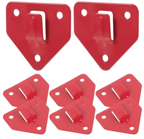 Zerodeko 8 supporti per estintori, in metallo, colore rosso, per estintori a polvere, CO2, universale, gancio triangolare, fori, protezione antincendio, dispenser