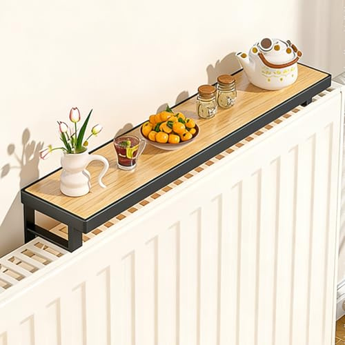 Onxyrbyte Etagere Cache Radiateur,Etagere Radiateur à Poser sans Percer,Etagere Radiateur Mural,Étagère Au-Dessus du Radiateur,Rebords Antichute,pour Salon,Chambre à Coucher,Couloir