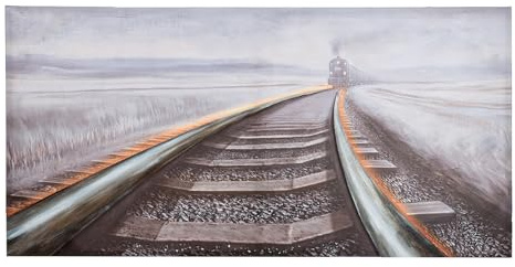 GILDE LED Leinwandbild Railroad - Zugmotiv - strukturiert - mehrfarbig - Höhe 70cm x Breite 140cm - rechteckig