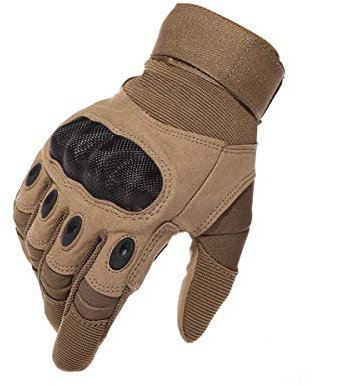 Limirror Gants Tactiques Plein-Doigt Hommes Mi-Saison Sport de Plein air pour Combat, Scooter, Militaire, Moto,Paintball, Cyclisme, Randonné, Airsoft, Camping, Chasse,Vélo (Brun Plein-Doigt, L)