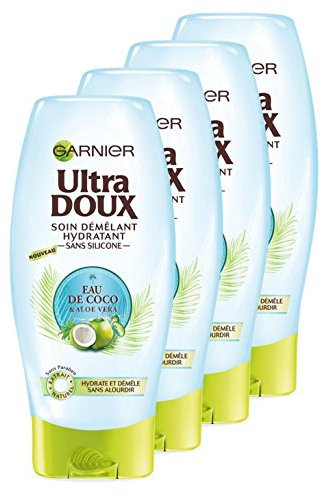 Garnier Ultra Doux Après-Shampooing Eau de Kokos/Aloe Vera, 200 ml, 4 Stück