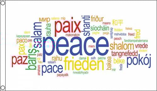 AZ FLAG Bandiera Pace MULTILINGUE 150x90cm - Bandiera Paz Paix Peace FRIEDEN 90 x 150 cm