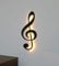 kh Teile Musik Note Notenschlüssel Deko Wand Dekoration Holz Wanddeko Geschenk Wandschmuck, mit Led Licht, 60 cm, Wandbild schwarz