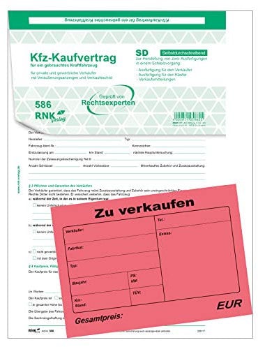 Kaufvertrag universal für gebrauchte Fahrzeuge 4-fach SD 10er Pack