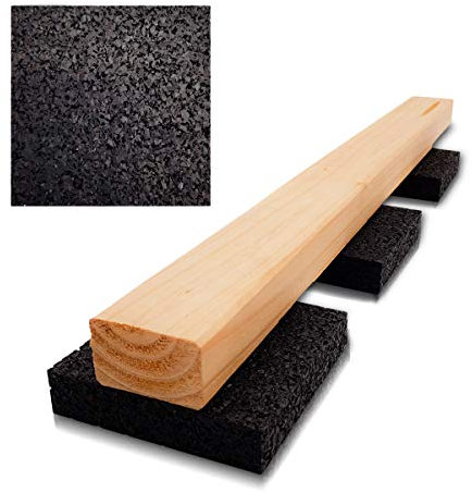 My Plast Gummigranulat Terrassenpads [90x90x20 mm - 250 Stück] Gummi Bautenschutzmatte für Deck, Veranda, Terrasse, Patio - Rutschfest, wasserdicht, wetterfest, Abstandshalter für Holzböden