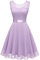 Berylove Abiti da Cocktail Corto Pizzo Chiffon Elegante Abito da Sposa da Sera per BanchettiBLP7005 B-Lavender XL