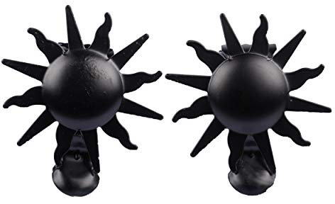 YVAN MOINS CHER Lot De 2 Pinces À Rideaux en Métal Décor Soleil Servant D'embrasse pour La Décoration De Vos Fenêtres Ou Baie- Grand Modèle Cette Pince Servira d'attache pour Votre Voilage- Noir