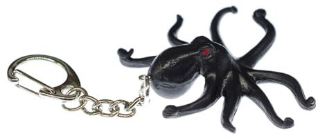 Miniblings Oktopus Schlüsselanhänger Krake Oktopode Meer schwarz - Handmade Modeschmuck I I Anhänger Schlüsselring Schlüsselband Keyring