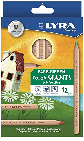 LYRA Farbstift Farbriese naturbelassen 12 Stück im Kartonetui; Packungsinhalt: 12 Stück