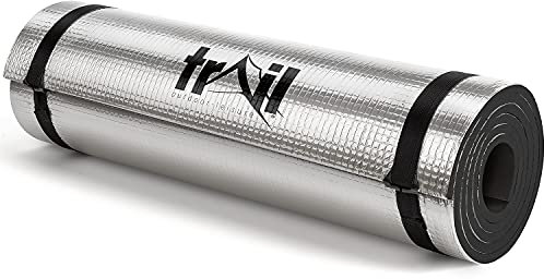 Trail Camping Mat Aluminium Foil Thermal Insulated Roll Pad 7mm Thick Foam (Black)