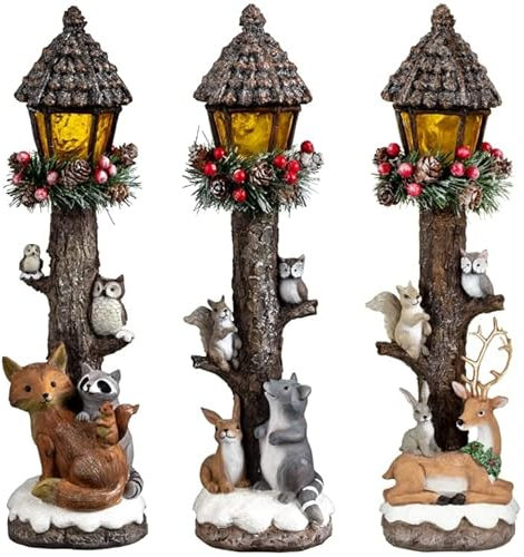 AJ Light Up Woodland Lamp Post. Christmas Decorations Design May Vary Subject to Availability