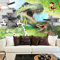 YXTSmurals Fototapete 3D Effekt Grüner Anime-Dinosaurier Fototapeten Vlies Tapeten Wandtapete Vliestapete Wandbild Wand Schlafzimmer Wohnzimmer Büro Küche