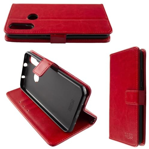 caseroxx Bookstyle-Case für Beafon M6s, rot | Aufklappbare Buch-Schutzhülle mit Innenfächern und Rundumschutz für den Alltag, aus Kunstleder