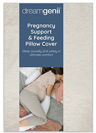 DreamGenii Pregnancy Support and Feeding Pillow Spare Cover - Beige Marl Cotton Jersey (DG-TR2168-12)