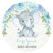 Boy Elephant Blue Rose Peony Baby Shower Favors Classic Round Sticker Custom adecuado para su uso en caja regalo|baby shower|bolsas para chuches|boda|etiquetas comunion