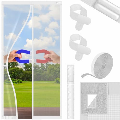 KESSER® Magnet Fliegengitter Tür Insektenschutz 100 x 210 cm Magnetvorhang Türvorhang Schutzgitter mit kinderleichter Inkl. Klebemontage für Balkontür Terrassentür Kellertür Montage Ohne Bohren