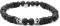 Nato Cuff - 925 Sterling Silber Totenkopf Skull Armband - Lava Perlen Halbedelsteine ​​- Griechische Keramikperlen- Herren und Damen schmuck Handgefertigt in Frankreich (Small 15cm)