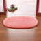 Badematte Ovaler Berber Fleece Saugfähiger Rutschfester Teppich Badezimmer Wohnzimmer Badteppiche 50X80 cm Rosa