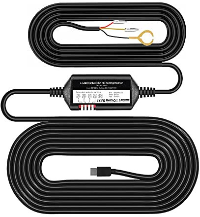 Azdome hardwire kits, Typ-C-USB-Hardwire-Kit 12V-24V bis 5V/2.5A Hardwire-Kit mit Niederspannungsschutz 12ft Auto-Dashcam-Ladegerät Netzkabel für Dashcam GPS-Stromversorgung Radarwarner