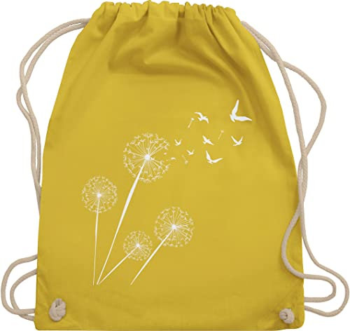 Shirtracer Turnbeutel Rucksack - Sprüche Statement - Pusteblume Löwenzahn - Unisize - Gelb - beutel mama mit aufschrift vögel stoffbeutel sportbeutel aus stoff bedruckt statements blume beuteltasche